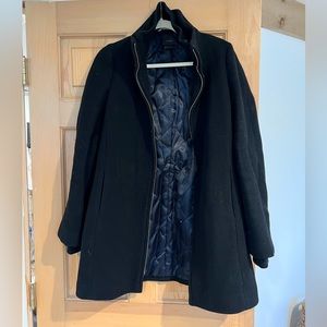 Black wool stadium coat by J. Crew